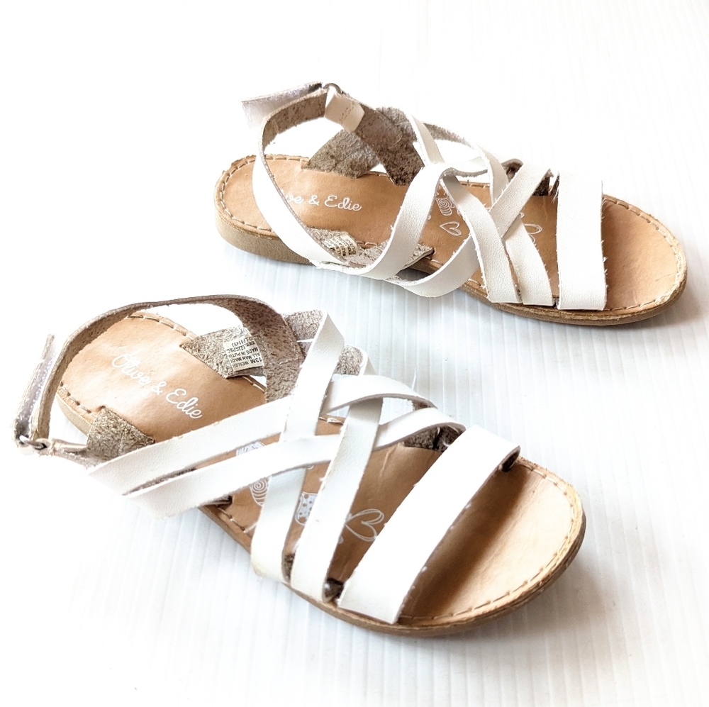OLIVE and EDIE white strappy girls sandals
